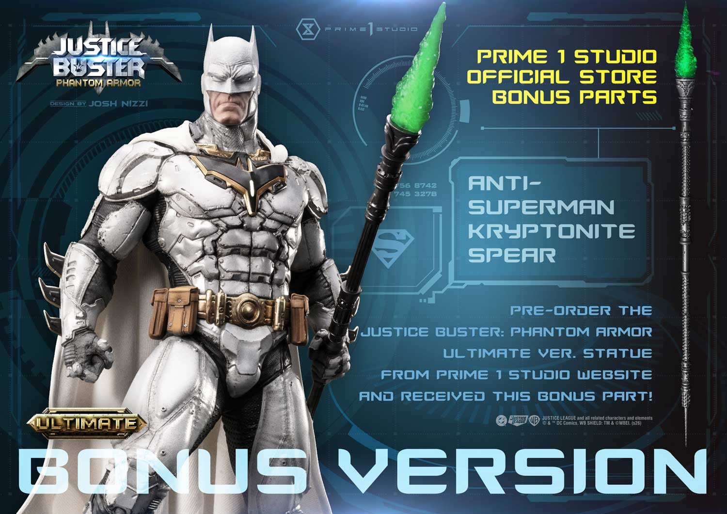 P1 Ultimate Museum Masterline Justice League (Comics) Justice Buster: Phantom Armor (Design By Josh Nizzi) Ultimate Bonus Version