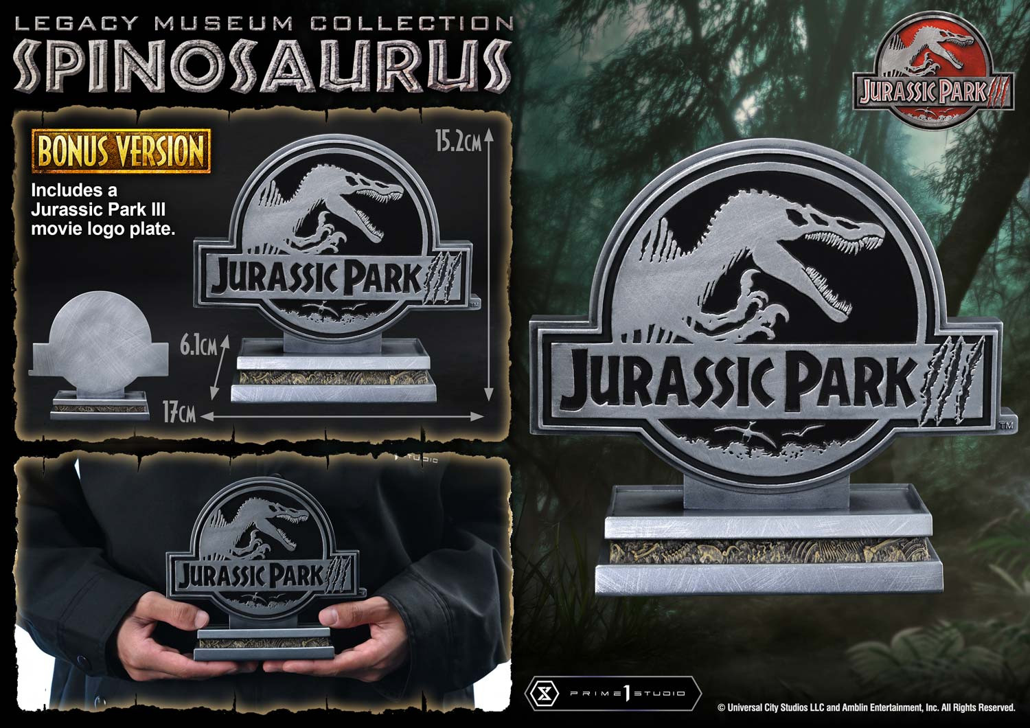 P1S Legacy Museum Collection Jurassic Park III Spinosaurus 1/6 scale Bonus Version
