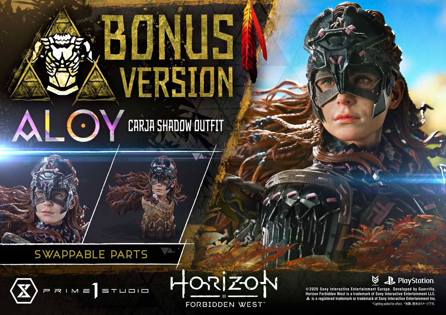 P1 REMHFW-01DXS Real Elite Masterline Horizon Forbidden West Aloy Carja Shadow Outfit DX Bonus Version