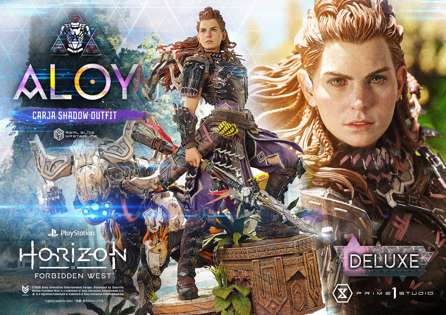 P1 REMHFW-01DX Real Elite Masterline Horizon Forbidden West Aloy Carja Shadow Outfit Deluxe Version