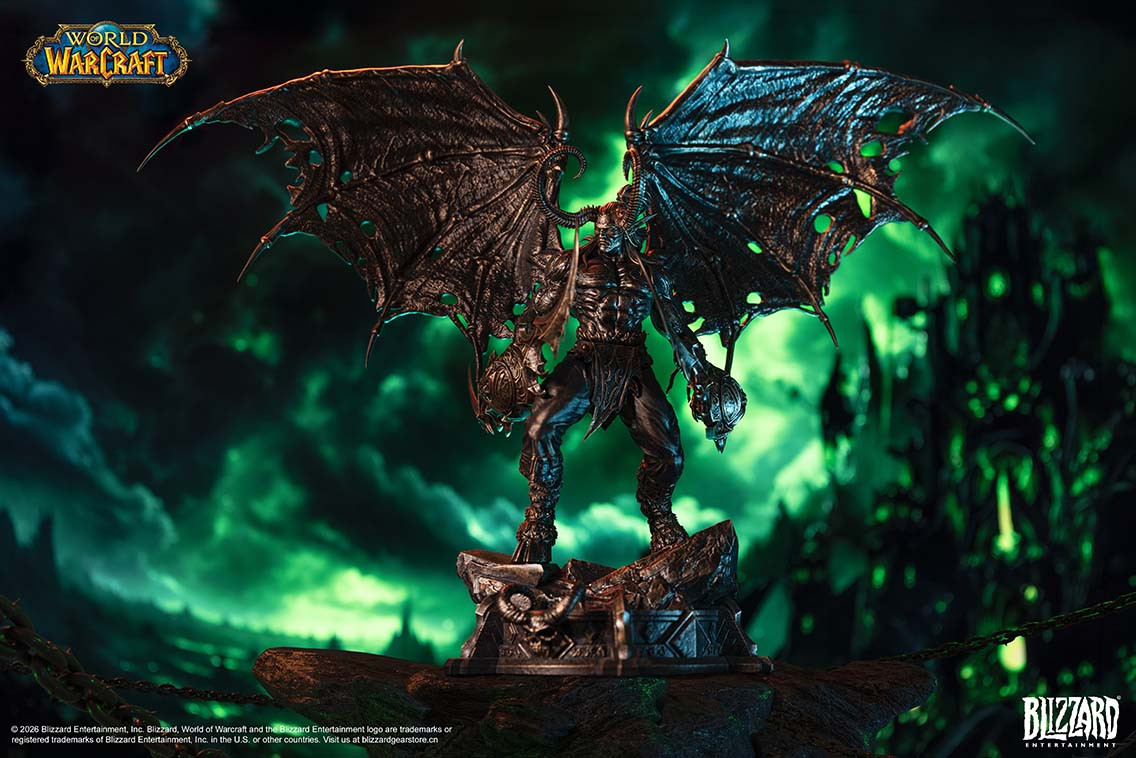 HEX : Blizzard World of Warcraft® Illidan Stormrage 1/10 Scale Bronze-Colored Edition Statue