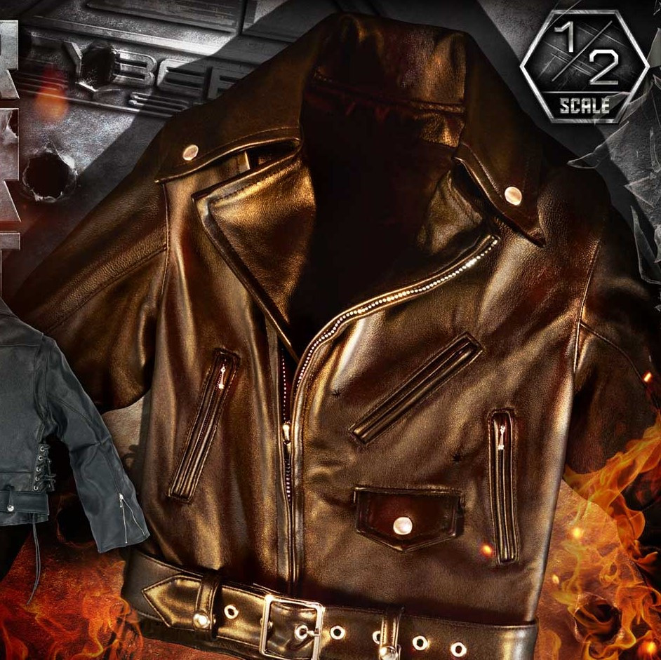 P1 PSPT1-01 LEATHER BIKER JACKET