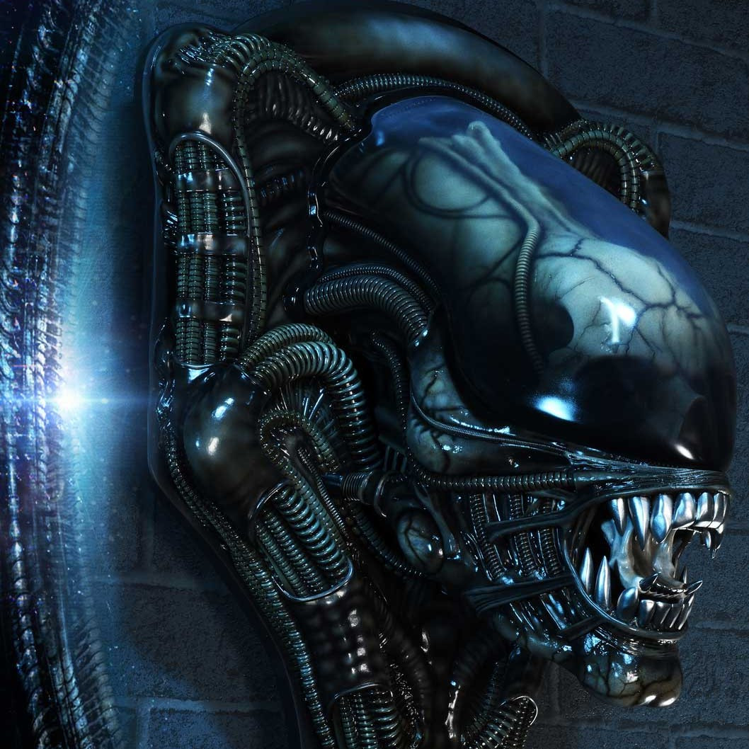 P1 WAAL-02OM ALIEN BIG CHAP HEAD TROPHY OPEN MOUTH